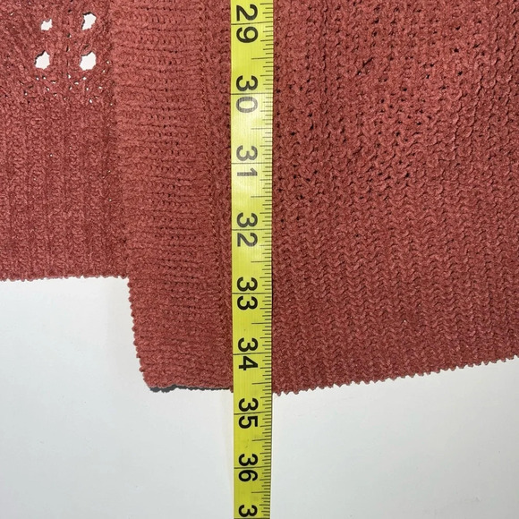 Maurices Matte Pink Chenille Knit Open Front Longline Cardigan Xsmall Women’s - Picture 9 of 12